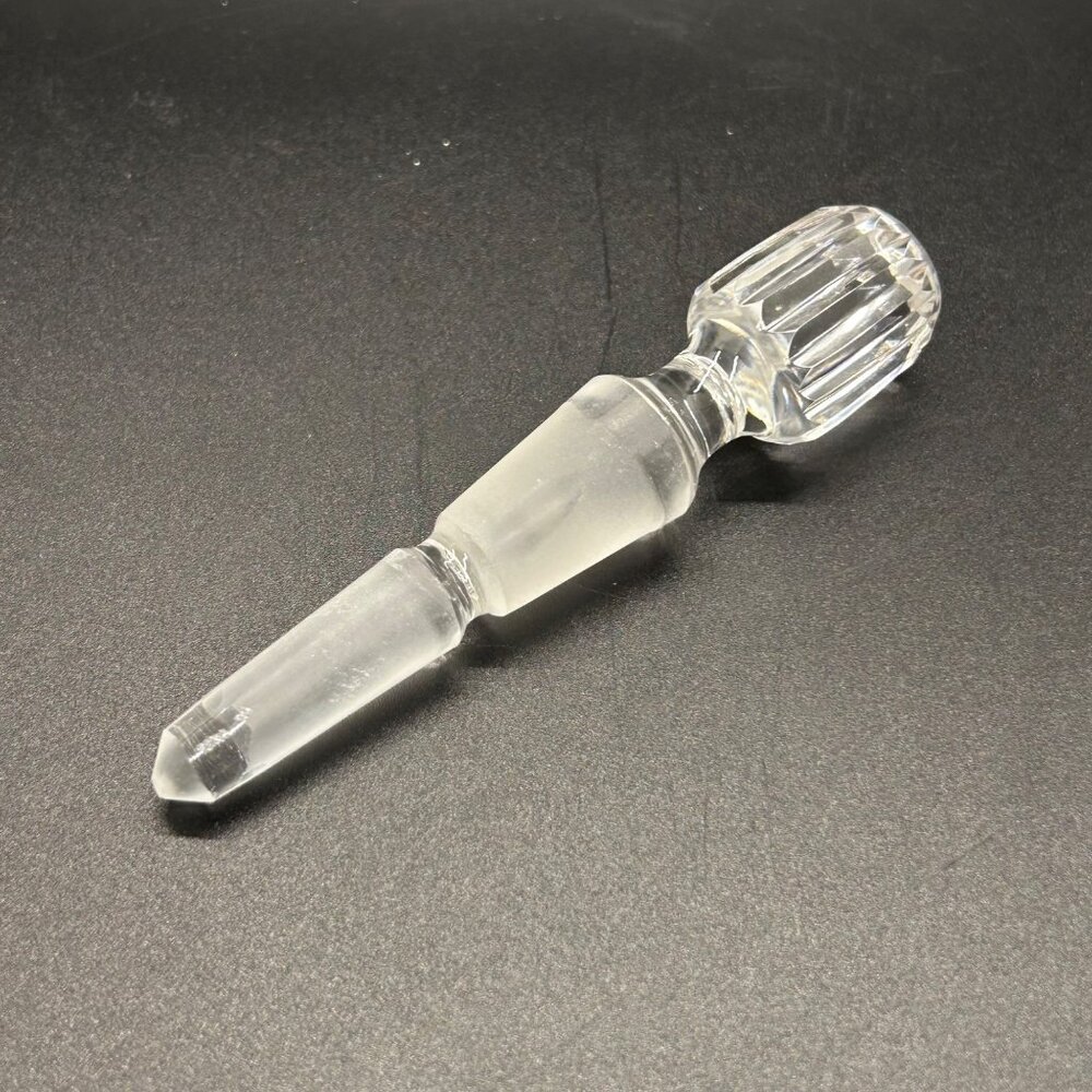 Vintage Cut glass Perfume Bottle Glass Stopper Dauber Diamond Cut Vanity Decor - Picture 15 of 15